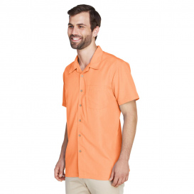 Harriton M560 Men\'s Barbados Textured Camp Shirt - Nectarine