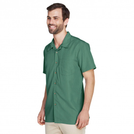 Harriton M560 Men\'s Barbados Textured Camp Shirt - Palm Green