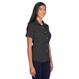 Harriton M570W Ladies Bahama Cord Camp Shirt - Black