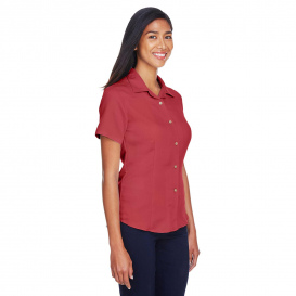 Harriton M570W Ladies Bahama Cord Camp Shirt - Tile Red