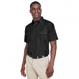 Harriton M580 Men\'s Key West Short Sleeve Performance Staff Shirt - Black