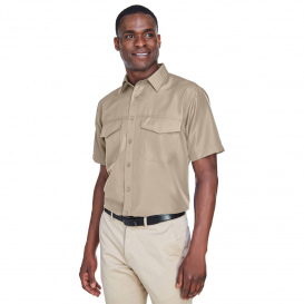 Harriton M580 Men\'s Key West Short Sleeve Performance Staff Shirt - Khaki