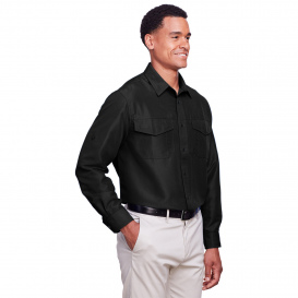 Harriton M580L Men\'s Key West Long Sleeve Performance Staff Shirt - Black