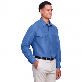 Harriton M580L Men\'s Key West Long Sleeve Performance Staff Shirt - Pool Blue