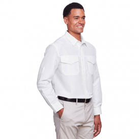Harriton M580L Men's Key West Long Sleeve Performance Staff Shirt - White