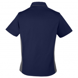 Harriton M586W Ladies Flash IL Colorblock Short-Sleeve Shirt - Dark Navy/Dark Charcoal
