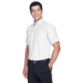 Harriton M600S Men's Short Sleeve Oxford with Stain Release - White