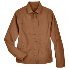 Harriton M705W Ladies Auxiliary Canvas Work Jacket - Duck Brown