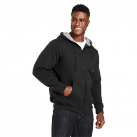 Harriton M711 Men\'s ClimaBloc Lined Heavyweight Hooded Sweatshirt - Black