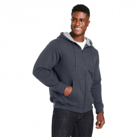 Harriton M711 Men\'s ClimaBloc Lined Heavyweight Hooded Sweatshirt - Dark Charcoal