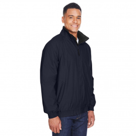 Harriton M740 Adult Fleece Lined Nylon Jacket - Navy/Black
