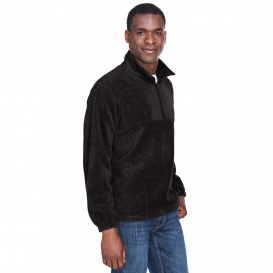Harriton M980 Adult 8 oz. 1/4-Zip Fleece Pullover - Black