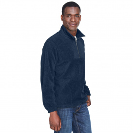 Harriton M980 Adult 8 oz. 1/4-Zip Fleece Pullover - Navy