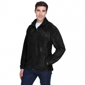 Harriton M990 Men\'s 8 oz. Full Zip Fleece - Black