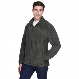 Harriton M990 Men\'s 8 oz. Full Zip Fleece - Charcoal