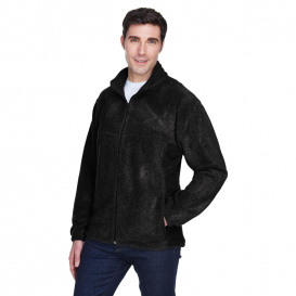 Harriton M990T Men\'s Tall 8 oz. Full Zip Fleece - Black