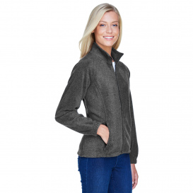 Harriton M990W Ladies 8 oz. Full Zip Fleece - Charcoal