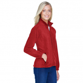 Harriton M990W Ladies 8 oz. Full Zip Fleece - Red