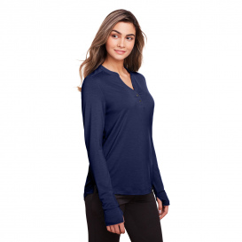 North End NE400W Ladies Jaq Snap-Up Stretch Performance Pullover - Classic Navy