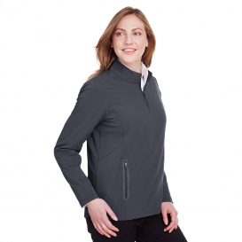 North End NE401W Ladies Quest Stretch Quarter-Zip - Carbon/Black