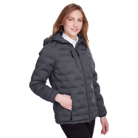 North End NE708W Ladies Loft Puffer Jacket - Carbon/Black