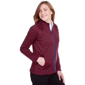 North End NE712W Ladies Flux 2.0 Full-Zip Jacket - Burgundy Heather/Olympic Blue