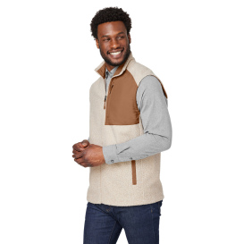 North End NE714 Men\'s Aura Sweater Fleece Vest - Oatmeal Heather/Teak