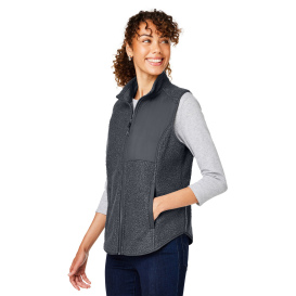 North End NE714W Ladies Aura Sweater Fleece Vest - Carbon/Carbon
