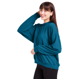 glyder PDP6789 Ladies Vintage Oversized Crew Pullover - Moroccan Blue