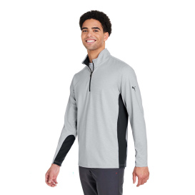 PUMA Golf PG410 Mesa Stripe Quarter-Zip - Puma Black/Bright White