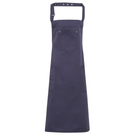 Reprime RP132 Unisex Cotton Chino Bib Apron - Steel