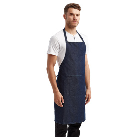 Reprime RP154 Unisex Colours Sustainable Pocket Bib Apron - Indigo Denim