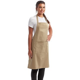 Reprime RP154 Unisex Colours Sustainable Pocket Bib Apron - Khaki