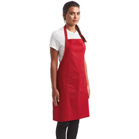Reprime RP154 Unisex Colours Sustainable Pocket Bib Apron - Red