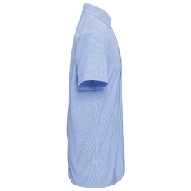 Reprime RP221 Men\'s Microcheck Gingham Short-Sleeve Cotton Shirt - Light Blue/White