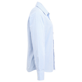Reprime RP320 Ladies\' Microcheck Gingham Long-Sleeve Cotton Shirt - Light Blue/White