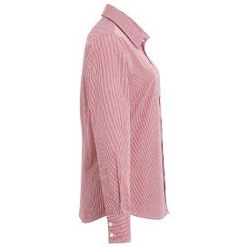 Reprime RP320 Ladies\' Microcheck Gingham Long-Sleeve Cotton Shirt - Red/White