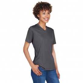 Team 365 TT11HW Ladies Sonic Heather Performance T-Shirt - Dark Grey Heather