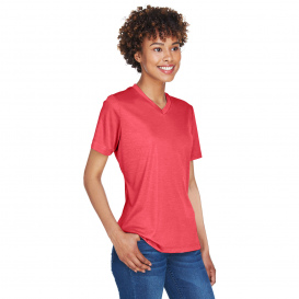 Team 365 TT11HW Ladies Sonic Heather Performance T-Shirt - Sport Red Heather