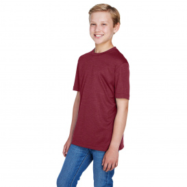 Team 365 TT11HY Youth Sonic Heather Performance T-Shirt - Sport Maroon Heather