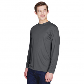 Team 365 TT11L Men\'s Zone Performance Long Sleeve T-Shirt -Sport Graphite