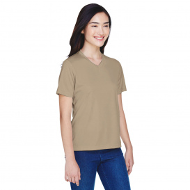 Team 365 TT11W Ladies Zone Performance T-Shirt - Desert Khaki