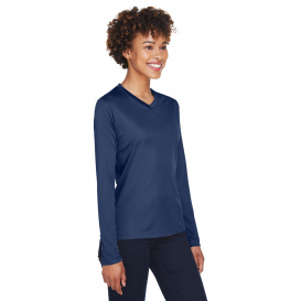 Team 365 TT11WL Ladies Zone Performance Long Sleeve T-Shirt -Sport Dark Navy