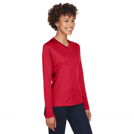 Team 365 TT11WL Ladies Zone Performance Long Sleeve T-Shirt -Sport Red
