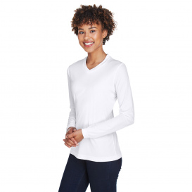 Team 365 TT11WL Ladies Zone Performance Long Sleeve T-Shirt - White