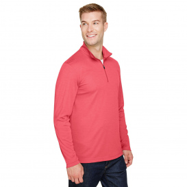 Team 365 TT31H Men's Zone Sonic Heather Performance Quarter-Zip - Sport Red Heather