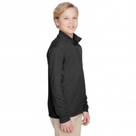 Team 365 TT31HY Youth Zone Sonic Heather Performance Quarter-Zip - Black Heather
