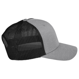 Team 365 TT802 Yupoong Adult Zone Sonic Heather Trucker Cap - Dark Grey Heather/Black