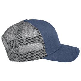 Team 365 TT802 Yupoong Adult Zone Sonic Heather Trucker Cap - Sport Dark Navy Heather/Sport Graphite