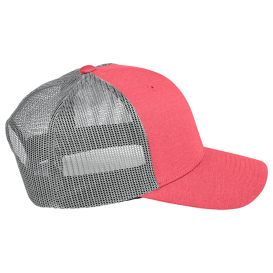 Team 365 TT802 Yupoong Adult Zone Sonic Heather Trucker Cap - Sport Red Heather/Sport Graphite